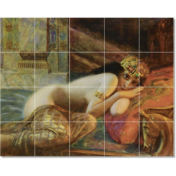 Ceramic Tile Mural-Gaston Bussiere Nudes Tile Mural House Remodeling Idea. 21.25" w x 17" h using (20) 4.25 x 4.25 ceramic tiles