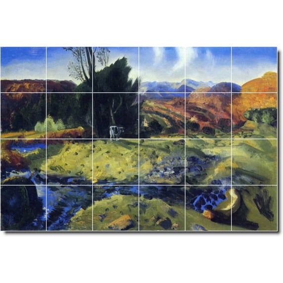 Ceramic Tile Mural-George Bellows Country Painting 147. 48" w x 32" h using (24) 8 x 8 ceramic tiles