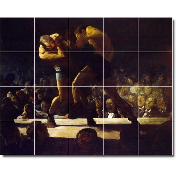 Ceramic Tile Mural-George Bellows Sports Painting 3. 40" w x 32" h using (20) 8 x 8 ceramic tiles