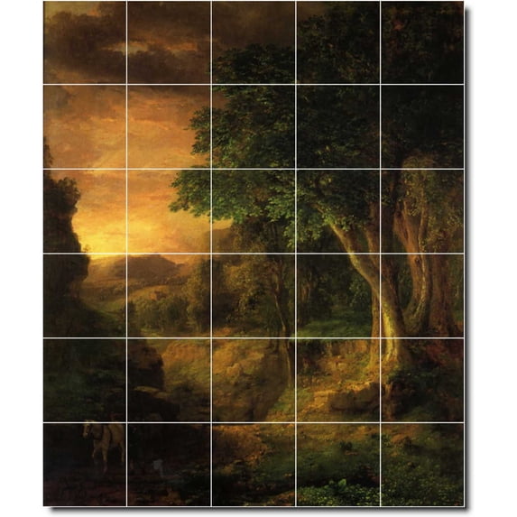 Ceramic Tile Mural-George Inness Landscapes Painting 259. 40" w x 48" h using (30) 8 x 8 ceramic tiles