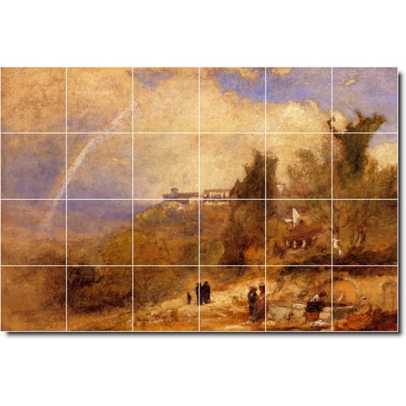 Ceramic Tile Mural-George Inness Landscapes Painting 260. 25.5" w x 17" h using (24) 4.25 x 4.25 ceramic tiles