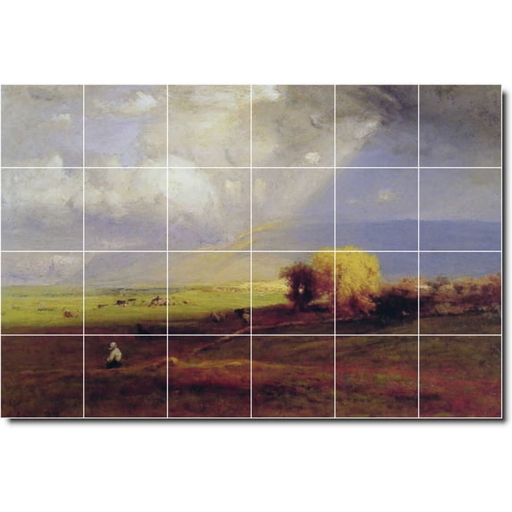 Ceramic Tile Mural-George Inness Landscapes Painting 261. 48" w x 32" h using (24) 8 x 8 ceramic tiles