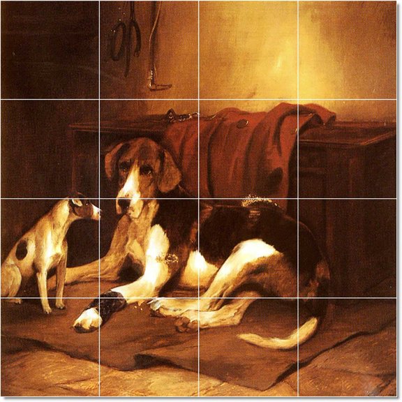 Ceramic Tile Mural-George Wright Animals Painting 33. 17" w x 17" h using (16) 4.25 x 4.25 ceramic tiles