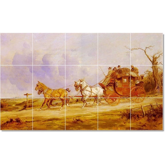 Ceramic Tile Mural-George Wright Horse Tile Mural Design. 30" w x 18" h using (15) 6 x 6 ceramic tiles