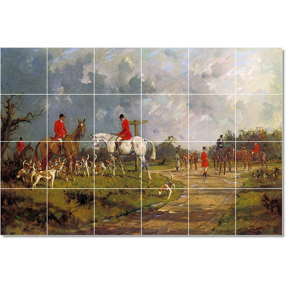 Ceramic Tile Mural-George Wright Horse Tile Mural Modern Art. 25.5" w x 17" h using (24) 4.25 x 4.25 ceramic tiles