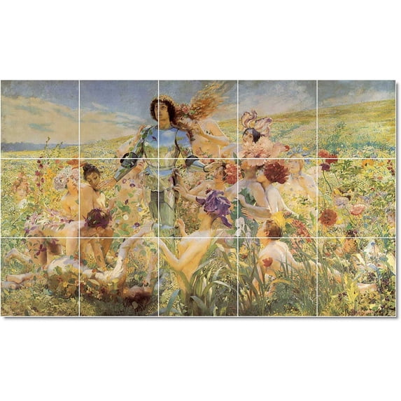 Ceramic Tile Mural-Georges Antoine Rochegrosse Mythology Tile Mural Interior Renovations Ideas. 40" w x 24" h using (15) 8 x 8 ceramic tiles