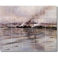 thumbnail image 1 of Ceramic Tile Mural-Giovanni Boldini Waterfront Painting 212. 30" w x 24" h using (20) 6 x 6 ceramic tiles, 1 of 3