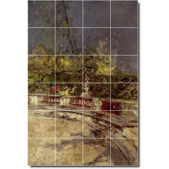 Ceramic Tile Mural-Giovanni Boldini Women Painting 104. 17" w x 25.5" h using (24) 4.25 x 4.25 ceramic tiles