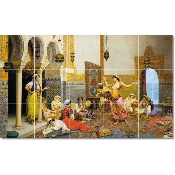 Ceramic Tile Mural-Giulio Rosati Historical Tile Mural Modern Decor. 21.25" w x 12.75" h using (15) 4.25 x 4.25 ceramic tiles