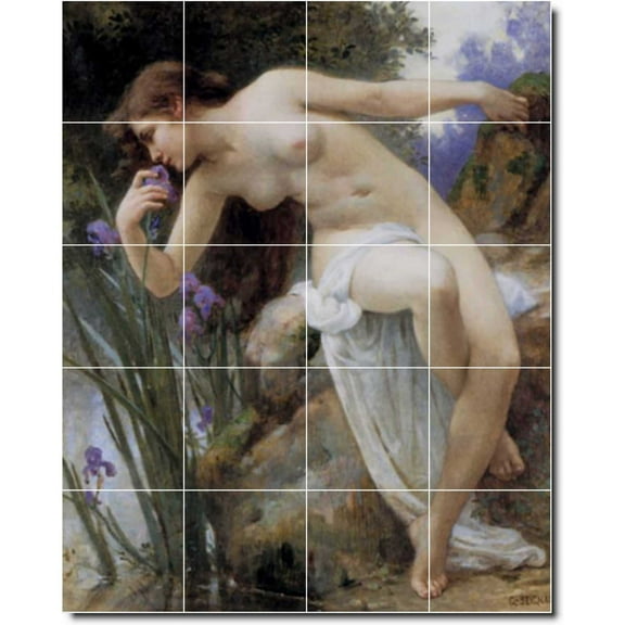 Ceramic Tile Mural-Guillaume Seignac Nudes 16. 17" w x 21.25" h using (20) 4.25 x 4.25 ceramic tiles