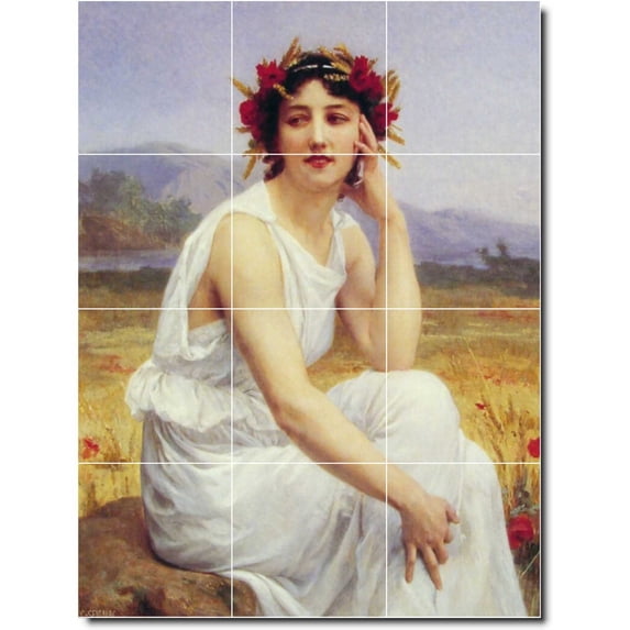 Ceramic Tile Mural-Guillaume Seignac Women Painting 109. 24" w x 32" h using (12) 8 x 8 ceramic tiles