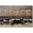 thumbnail image 1 of Ceramic Tile Mural-Gustave Courbet Waterfront Painting 216. 25.5" w x 17" h using (24) 4.25 x 4.25 ceramic tiles, 1 of 3