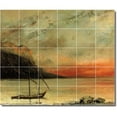 thumbnail image 1 of Ceramic Tile Mural-Gustave Courbet Waterfront Painting 219. 36" w x 30" h using (30) 6 x 6 ceramic tiles, 1 of 3