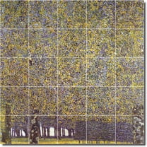 Ceramic Tile Mural-Gustave Klimt Country Painting 161. 21.25" w x 21.25" h using (25) 4.25 x 4.25 ceramic tiles