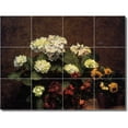 thumbnail image 1 of Ceramic Tile Mural-Henri Fantin-Latour Flowers Backsplash Tile Mural 13. 17" w x 12.75" h using (12) 4.25 x 4.25 ceramic tiles, 1 of 3