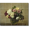 thumbnail image 1 of Ceramic Tile Mural-Henri Fantin-Latour Flowers Backsplash Tile Mural 15. 40" w x 32" h using (20) 8 x 8 ceramic tiles, 1 of 3