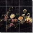 thumbnail image 1 of Ceramic Tile Mural-Henri Fantin-Latour Flowers Kitchen Tile Mural 27. 40" w x 40" h using (25) 8 x 8 ceramic tiles, 1 of 3