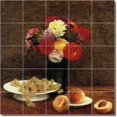 thumbnail image 1 of Ceramic Tile Mural-Henri Fantin-Latour Fruit Vegetables 10. 21.25" w x 21.25" h using (25) 4.25 x 4.25 ceramic tiles, 1 of 3