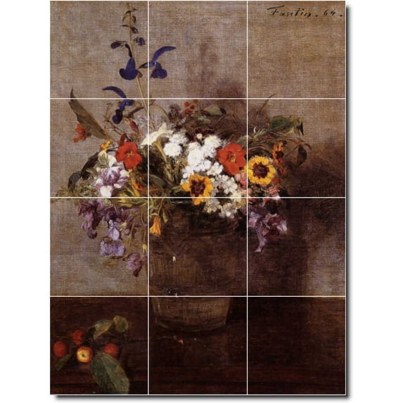 Ceramic Tile Mural-Henri Fantin-Latour Nudes Custom Tile Mural 11. 36" w x 48" h using (12) 12 x 12 ceramic tiles
