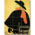 thumbnail image 1 of Ceramic Tile Mural-Henri Toulouse-Lautrec Poster Art Backsplash Tile Mural 14. 12.75" w x 17" h using (12) 4.25 x 4.25 ceramic tiles, 1 of 3