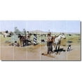 thumbnail image 1 of Ceramic Tile Mural-Henry Farny Indians Custom Tile Mural 30. 25.5" w x 12.75" h using (18) 4.25 x 4.25 ceramic tiles, 1 of 3