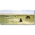 thumbnail image 1 of Ceramic Tile Mural-Henry Farny Western Bathroom Tile Mural 11. 29.75" w x 12.75" h using (21) 4.25 x 4.25 ceramic tiles, 1 of 3