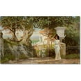thumbnail image 1 of Ceramic Tile Mural-Henryk Siemiradzki Historical Tile Mural House Construction. 30" w x 18" h using (15) 6 x 6 ceramic tiles, 1 of 3