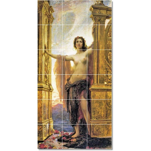 Ceramic Tile Mural-Herbert James Draper Mythology Tile Mural Renovate. 36" w x 72" h using (18) 12 x 12 ceramic tiles