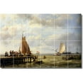 thumbnail image 1 of Ceramic Tile Mural-Hermanus Koekkoek Ships Floor Tile Mural 5. 36" w x 24" h using (24) 6 x 6 ceramic tiles, 1 of 3