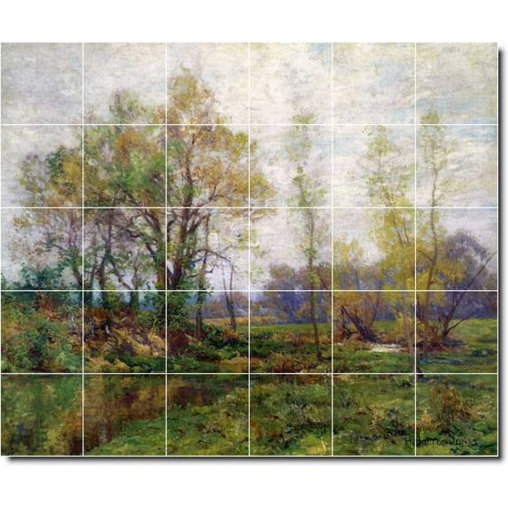 Ceramic Tile Mural-Hugh Bolton Jones Landscapes Painting 276. 25.5" w x 21.25" h using (30) 4.25 x 4.25 ceramic tiles