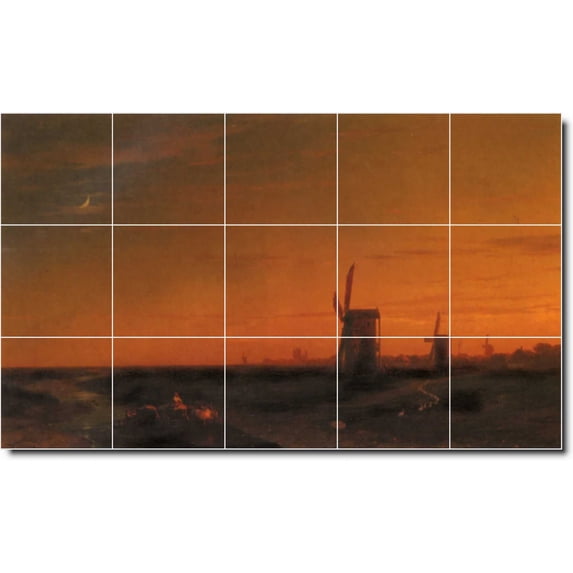 Ceramic Tile Mural-Ivan Aivazovsky Landscapes Painting 279. 30" w x 18" h using (15) 6 x 6 ceramic tiles