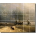 thumbnail image 1 of Ceramic Tile Mural-Ivan Aivazovsky Ship Boat Painting 27. 25.5" w x 21.25" h using (30) 4.25 x 4.25 ceramic tiles, 1 of 3