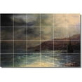 thumbnail image 1 of Ceramic Tile Mural-Ivan Aivazovsky Waterfront Painting 237. 48" w x 32" h using (24) 8 x 8 ceramic tiles, 1 of 3