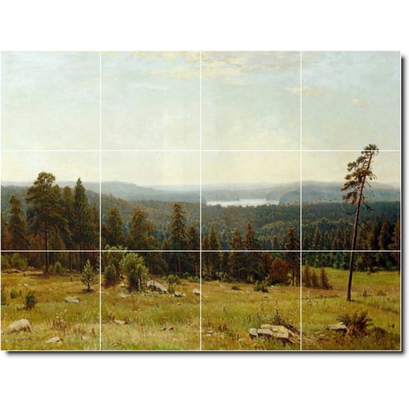 Ceramic Tile Mural-Ivan Shishkin Landscapes Painting 281. 17" w x 12.75" h using (12) 4.25 x 4.25 ceramic tiles