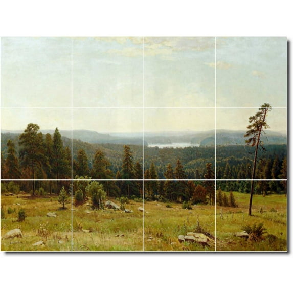 Ceramic Tile Mural-Ivan Shishkin Landscapes Painting 281. 32" w x 24" h using (12) 8 x 8 ceramic tiles