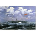 thumbnail image 1 of Ceramic Tile Mural-James Bard Ships Tile Mural Home Construction Design Idea. 25.5" w x 17" h using (24) 4.25 x 4.25 ceramic tiles, 1 of 3