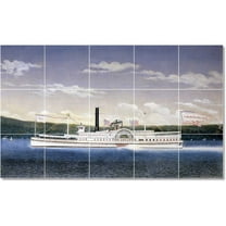 Ceramic Tile Mural-James Bard Ships Tile Mural Home Renovations Ideas. 21.25" w x 12.75" h using (15) 4.25 x 4.25 ceramic tiles
