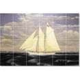 thumbnail image 1 of Ceramic Tile Mural-James Bard Ships Tile Mural House Remodeling Design Idea. 36" w x 24" h using (24) 6 x 6 ceramic tiles, 1 of 3