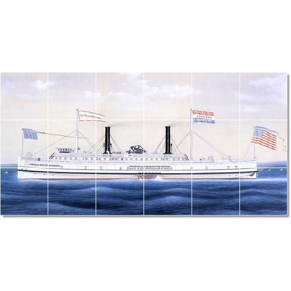 Ceramic Tile Mural-James Bard Ships Tile Mural Interior Construction Ideas. 72" w x 36" h using (18) 12 x 12 ceramic tiles