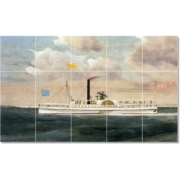 Ceramic Tile Mural-James Bard Ships Tile Mural Interior Remodeling Design. 30" w x 18" h using (15) 6 x 6 ceramic tiles
