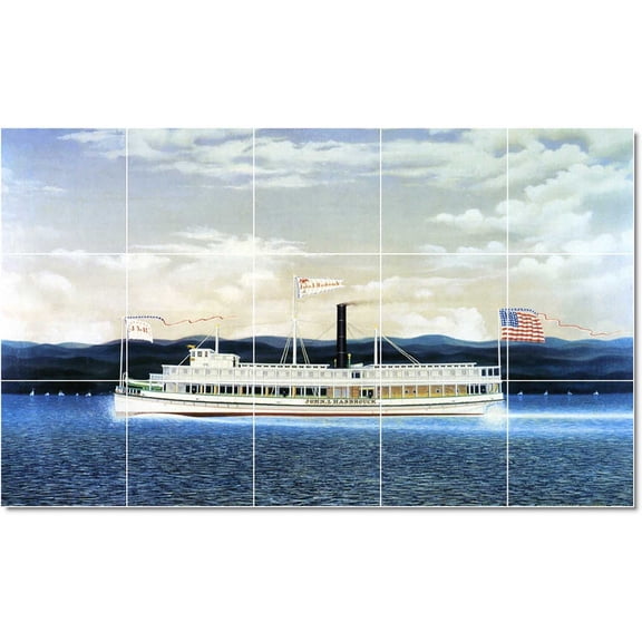 Ceramic Tile Mural-James Bard Ships Tile Mural Interior Renovations Design. 21.25" w x 12.75" h using (15) 4.25 x 4.25 ceramic tiles
