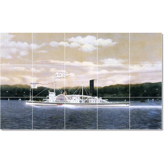 Ceramic Tile Mural-James Bard Ships Tile Mural Modern Home Decorating. 30" w x 18" h using (15) 6 x 6 ceramic tiles