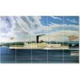 thumbnail image 1 of Ceramic Tile Mural-James Bard Ships Tile Mural Modern Interior Renovations. 21.25" w x 12.75" h using (15) 4.25 x 4.25 ceramic tiles, 1 of 3