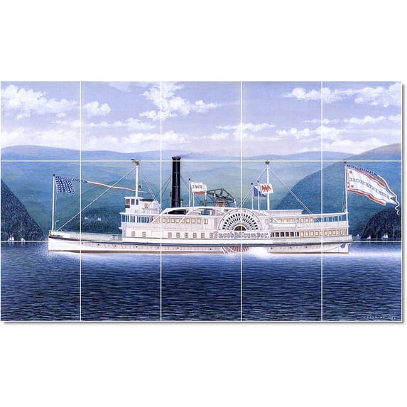 Ceramic Tile Mural-James Bard Ships Tile Mural Remodeling Design. 30" w x 18" h using (15) 6 x 6 ceramic tiles