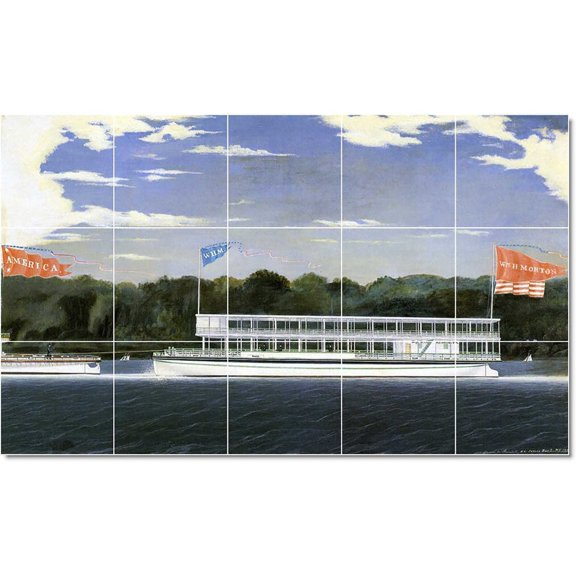 Ceramic Tile Mural-James Bard Ships Tile Mural Residential Renovations Ideas. 30" w x 18" h using (15) 6 x 6 ceramic tiles