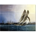 thumbnail image 1 of Ceramic Tile Mural-James Buttersworth Ship Boat Painting 122. 24" w x 18" h using (12) 6 x 6 ceramic tiles, 1 of 3