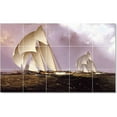 thumbnail image 1 of Ceramic Tile Mural-James Buttersworth Ships Tile Mural Interior Construction Design Idea. 40" w x 24" h using (15) 8 x 8 ceramic tiles, 1 of 3