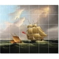 thumbnail image 1 of Ceramic Tile Mural-James Buttersworth Ships Tile Mural Residential Construction Idea. 25.5" w x 21.25" h using (30) 4.25 x 4.25 ceramic tiles, 1 of 3