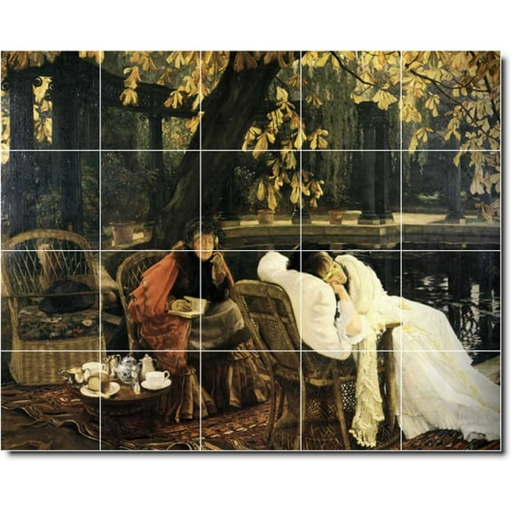 Ceramic Tile Mural-James Tissot Country Painting 176. 21.25" w x 17" h using (20) 4.25 x 4.25 ceramic tiles