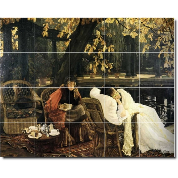 Ceramic Tile Mural-James Tissot Country Painting 176. 40" w x 32" h using (20) 8 x 8 ceramic tiles